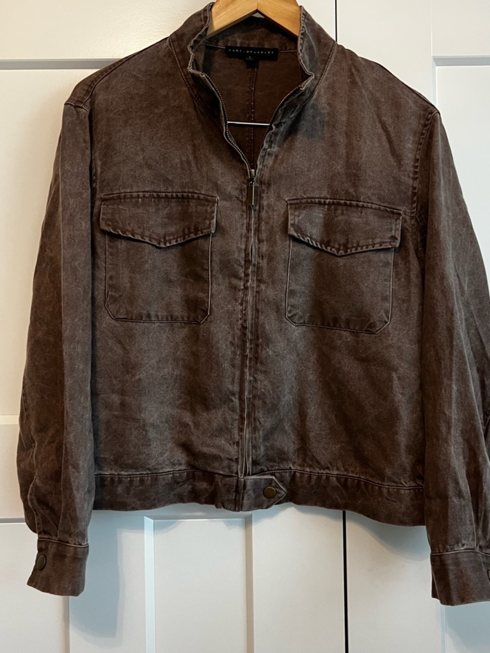 Jane and Delancey Brown Utility Zip-Front Jacket